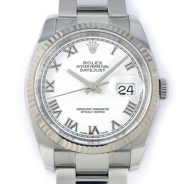 ����å��� Rolex �ӻ��� �ǥ��ȥ��㥹�� 116234 �ۥ磻��ʸ���� �����ޥ󥤥�ǥå��� �롼��åȹ�� �����ॷ�ꥢ�� �ǥ��� K18WG SS ...