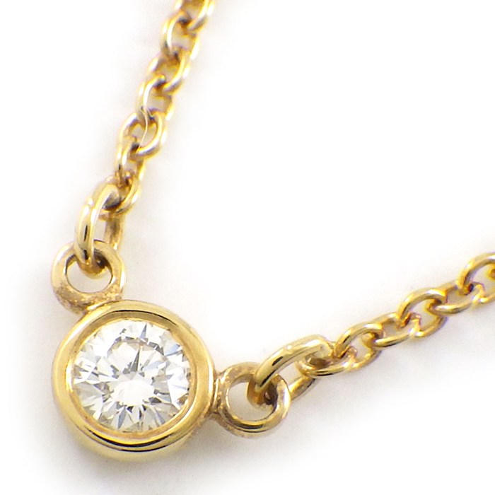 ティファニー Tiffany & Co. ネックレス バイザヤード シングル 60017719 1ポイント ダイヤモンド 0.05ct K18YG 【中古】