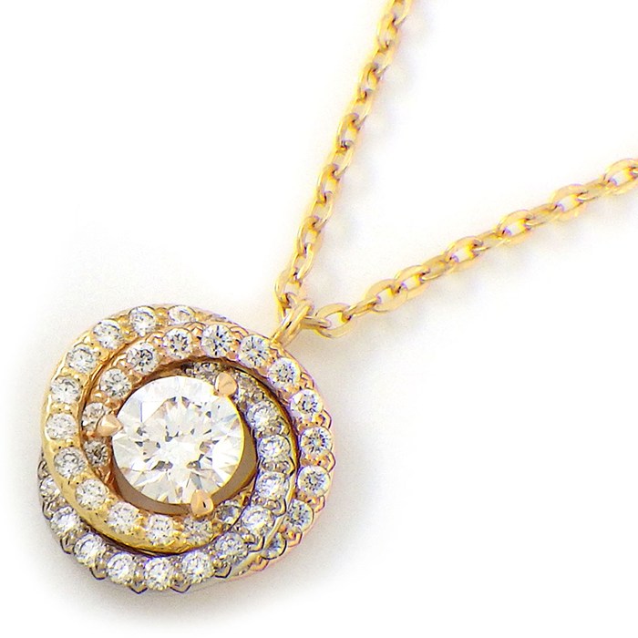 【最大3万円OFFクーポン配布中★15日限定P3倍】 カルティエ Cartier ネックレス トリニティ ブリリアント B7224807 2025年10月ギャラ パヴェ 43ポイント ダイヤモンド 計0.29ct K18PG K18WG K18YG 【箱・保付き】 【中古】