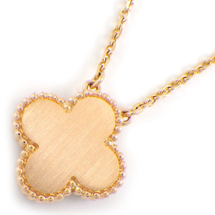 【レビュー1000件記念★対象品3％OFF】 ヴァンクリーフ＆アーペル Van Cleef & Arpels ネックレス ヴィンテージアルハンブラ 2011年 クリスマス ホリデー限定 カーネリアン 1ポイント ダイヤモンド K18PG 【中古】