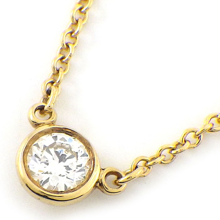 ティファニー Tiffany & Co. ネックレス バイザヤード シングル 60017721 1ポイント ダイヤモンド 0.14ct K18YG 【中古】