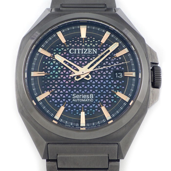 シチズン CITIZEN 腕時計 シリーズエイト NA1015-81Z/095-S125766 ブラック/シェル文字盤 デイト SS 自動巻き 【箱・保付き】 【中古】