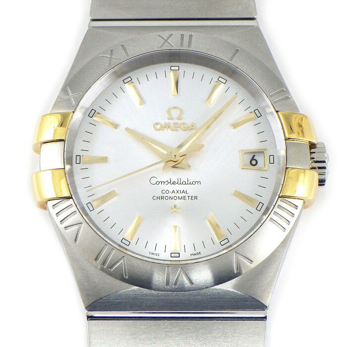 オメガ OMEGA 腕時計 コンステレーション 123.20.35.20.02.004 シルバーサンレイ文字盤 デイト 裏スケ K18YG SS 自動巻き 【中古】