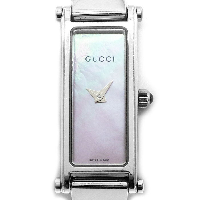グッチ GUCCI 腕時計 バングルウォッチ 1500L レクタンギュラー ピンクシェル文字盤 SS クオーツアナログ 【中古】