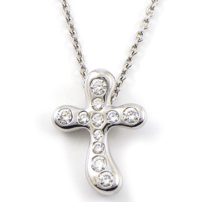 ティファニー Tiffany & Co. ネックレス スモールクロス 11ポイント ダイヤモンド PT950 【中古】