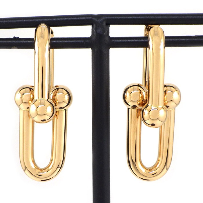 ティファニー Tiffany & Co. ピアス ハードウェア ミディアム リンク 73584582 K18PG 【中古】