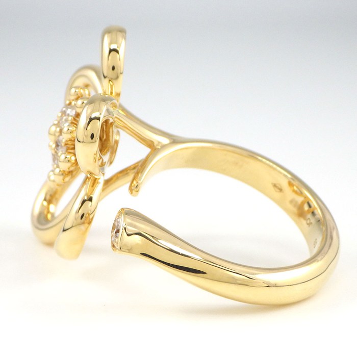 【レビュー1000件記念★対象品3％OFF】 ヴァンクリーフ＆アーペル Van Cleef & Arpels リング フラワーレース アントレレドア VCARPME000 6ポイント ダイヤモンド 計0.35ct K18YG 13号 / #53 【箱・保付き】 【中古】