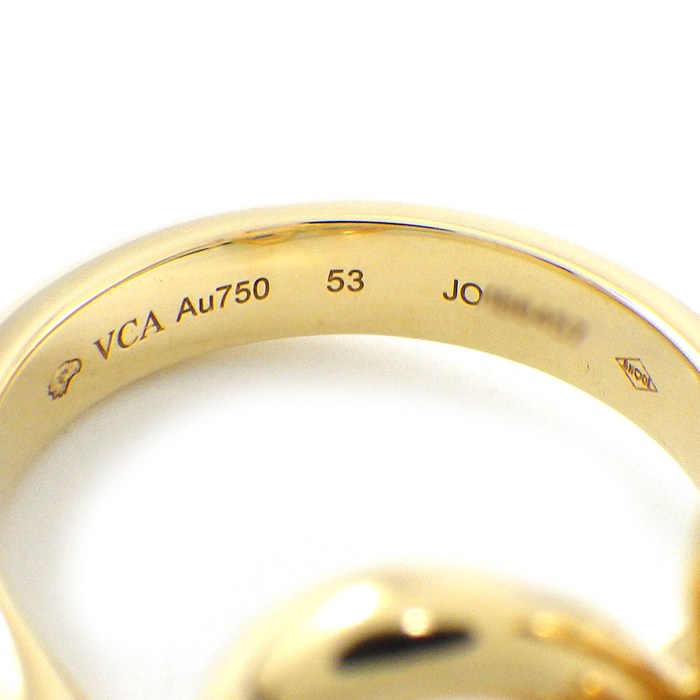 【レビュー1000件記念★対象品3％OFF】 ヴァンクリーフ＆アーペル Van Cleef & Arpels リング フラワーレース アントレレドア VCARPME000 6ポイント ダイヤモンド 計0.35ct K18YG 13号 / #53 【箱・保付き】 【中古】