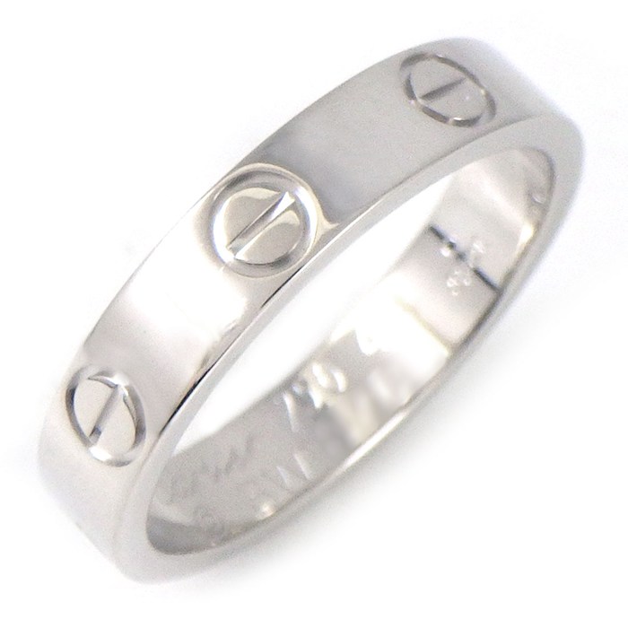 【レビュー1000件記念★対象品3％OFF】 カルティエ Cartier リング ラブ スモールモデル SM B4049600 K18WG 9号 / #49 【中古】