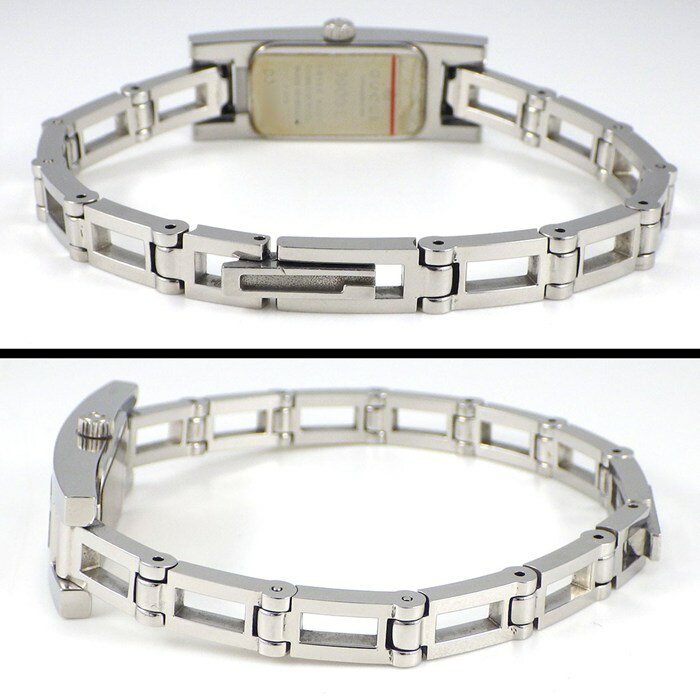 【最大1万円OFF★スプリングセール】 グッチ GUCCI 腕時計 バングルウォッチ 3900L レクタンギュラー ブラック文字盤 SS クオーツアナログ 【中古】