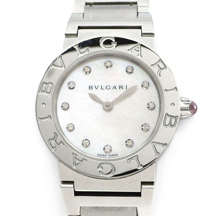 【レビュー1000件記念★対象品3％OFF】 ブルガリ BVLGARI 腕時計 ブルガリブルガリ BBL26S 12ポイント ダイヤインデックス ホワイトシェル文字盤 SS クオーツアナログ 【中古】