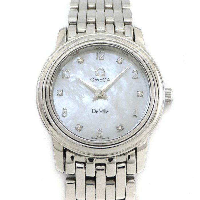 【15日限定★ポイント3倍】 オメガ OMEGA 腕時計 デ・ヴィル プレステージ 4570.75.00 6ポイント ダイヤインデックス ホワイトシェル文字盤 SS クオーツアナログ 【中古】