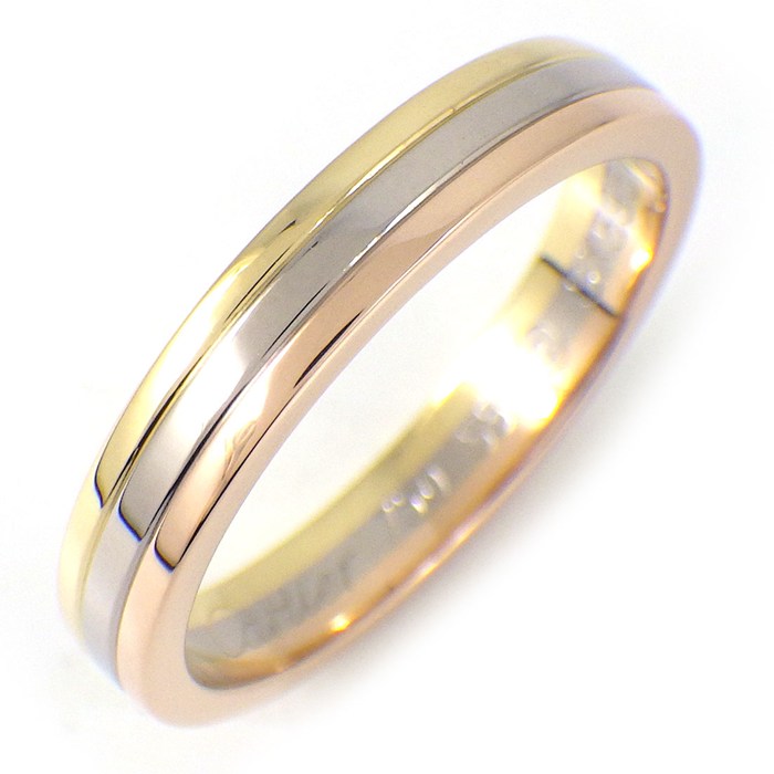 【レビュー1000件記念★対象品3％OFF】 カルティエ Cartier リング ヴァンドーム トリニティ ウェディング スリーカラー K18PG K18WG K18YG 14.5号 / #55 【中古】