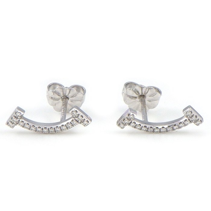 ティファニー Tiffany & Co. ピアス Tスマイル ミニ マイクロ 60150739 ダイヤモンド 計0.06ct K18WG 【中古】