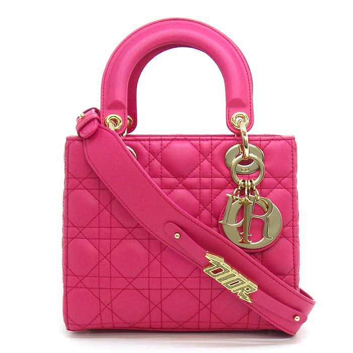 【25日限定★対象品3％OFF＆全品P3倍★】 ディオール Dior ハンドバッグ レディディオール My ABCDior スモール M0538ONGE ピンク カナージュラムスキン ゴートスキン 【中古】