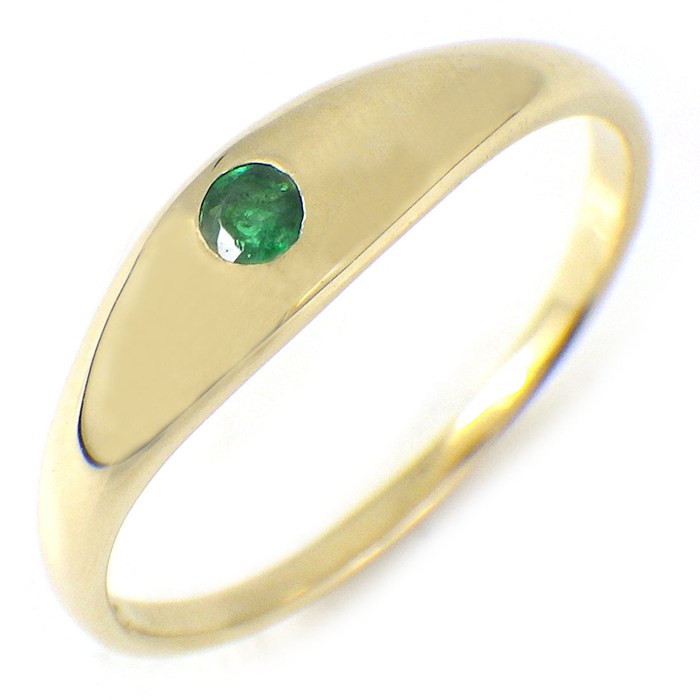 【レビュー1000件記念★対象品3％OFF】 ティファニー Tiffany & Co. リング ウェーブ バンド 1ポイント エメラルド K18YG 10.5号 【中古】