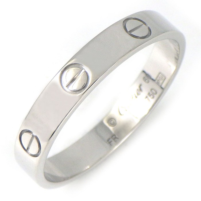 【レビュー1000件記念★対象品3％OFF】 カルティエ Cartier リング ラブ スモールモデル SM B4085160 K18WG 19.5号 / #60 【中古】