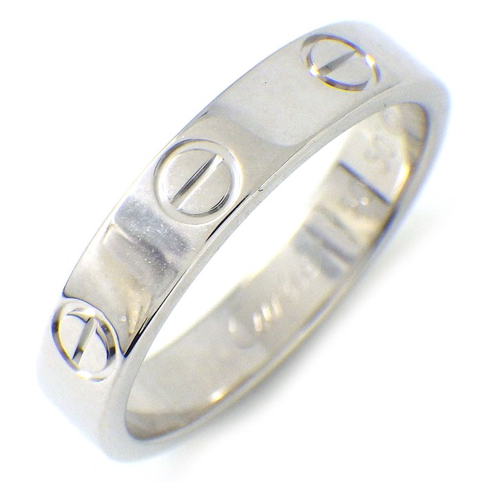【レビュー1000件記念★対象品3％OFF】 カルティエ Cartier リング ラブ スモールモデル SM B4085150 K18WG 10号 / #50 【中古】