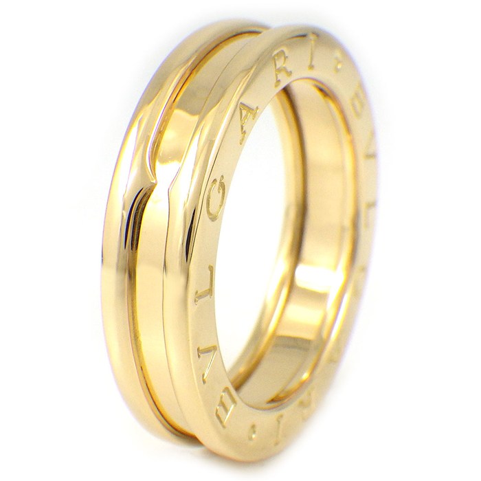乐天商城 - 【最大1万円OFFクーポン配布中&10日限定★ポイント3倍】 ブルガリ BVLGARI リング B-zero1 ビーゼロワン XS 336051 1バンド ロゴ K18YG 12号 / #52 【中古】