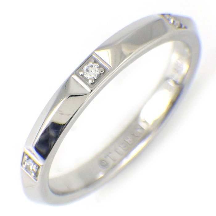ティファニー Tiffany & Co. リング トゥルーバンド 67133765 5ポイント ダイヤモンド 計0.06ct PT950 12.5号 【中古】
