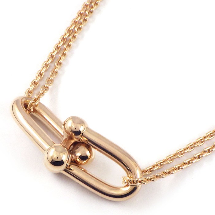 ティファニー Tiffany & Co. ネックレス ハードウェア ダブルリンク ラージ 63982326 K18PG 【中古】