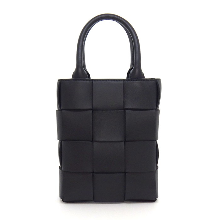 乐天商城 - 【最大3万円OFFクーポン配布中】 ボッテガ・ヴェネタ BOTTEGA VENETA ショルダーバッグ カセット ミニ トート 744036 ブラック ラムスキン ゴールド金具 【中古】