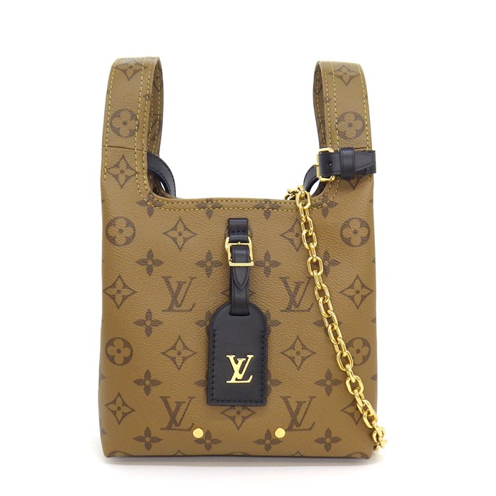 乐天商城 - 【最大1万円OFFクーポン配布中】 ルイ・ヴィトン LOUIS VUITTON ショルダーバッグ アトランティス BB M46816 モノグラムリバースキャンバス ブラック カウハイドレザー 【中古】
