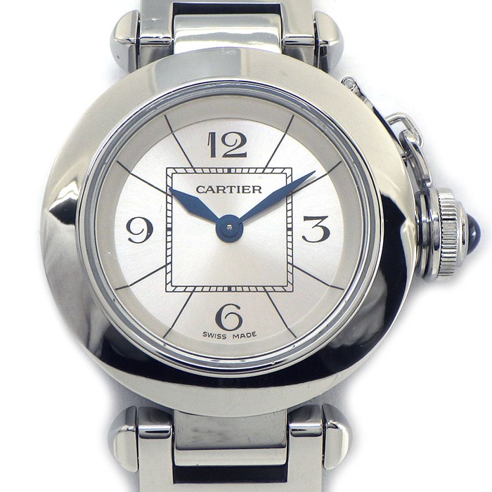 【15日限定★ポイント3倍】 カルティエ Cartier 腕時計 ミスパシャ W3140007 シルバーサンレイ文字盤 SS クオーツアナログ 【中古】