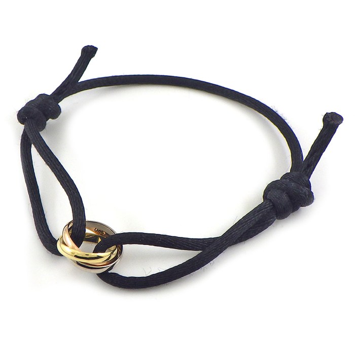 カルティエ Cartier ブレスレット トリニティ B6016700 オンライン限定 スリーカラー コットンコード K18PG K18WG K18YG 【箱・保付き】 【中古】