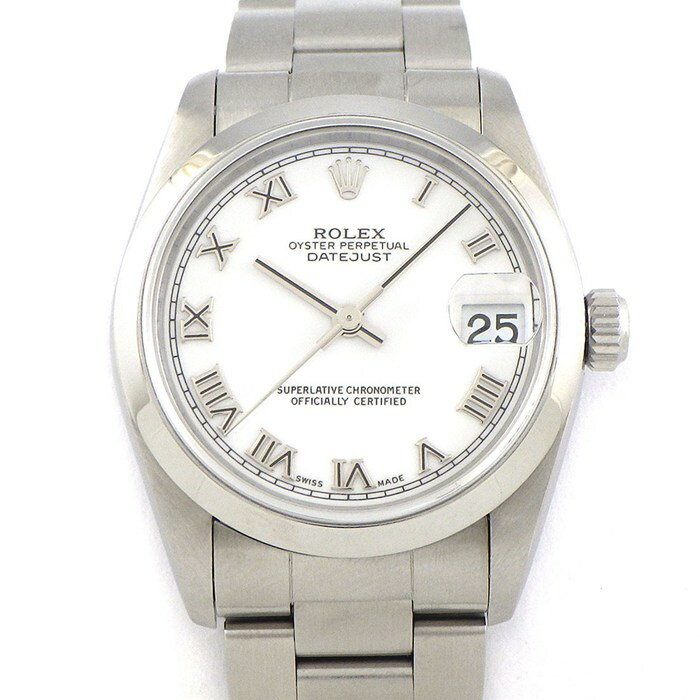 【最大3万円OFFクーポン配布中】 ロレックス Rolex 腕時計 デイトジャスト 78240 A番 1998年-1999年製 ローマンインデックス ホワイト文字盤 SS 自動巻き 【中古】