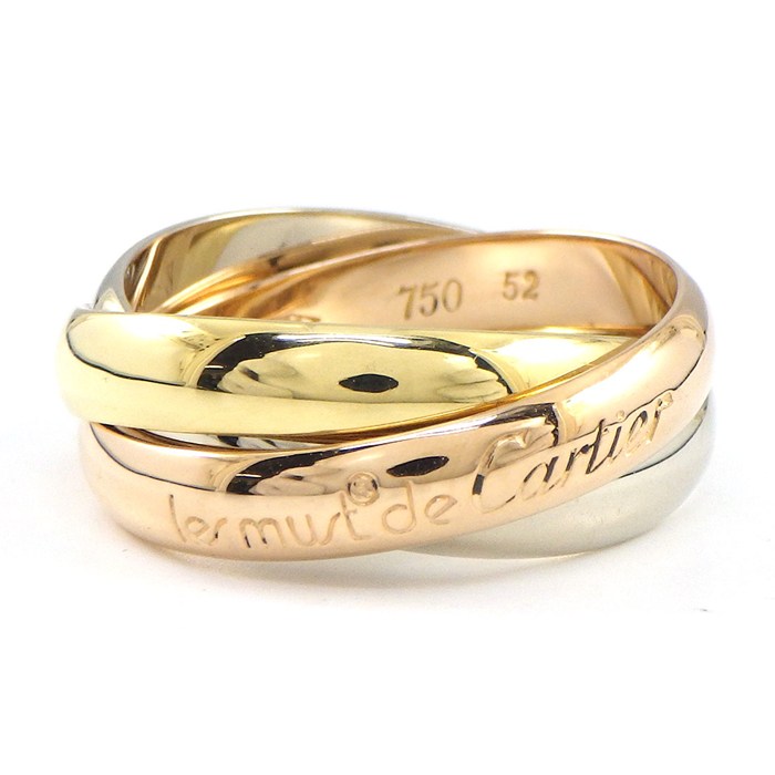 カルティエ Cartier リング トリニティ クラシックモデル MM スリーカラー K18PG K18WG K18YG 12号 / #52 【中古】