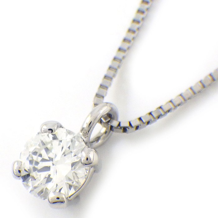 乐天商城 - 【最大1万円OFFクーポン配布中&10日限定★ポイント3倍】 【ダイヤモンド】 ネックレス ソリテール ソリティア ラウンド 1ポイント ダイヤモンド 0.359ct(I/VS2/VG) PT900 PT850