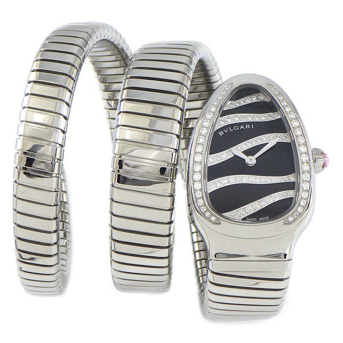 樂天商城 - ブルガリ BVLGARI 腕時計 セルペンティ トゥボガス ダブルスパイラル SP35S/SP35BDSDS-2T ダイヤベゼル ダイヤ/ブラック 文字盤 SS クオーツアナログ 【箱・保付き】 【中古】