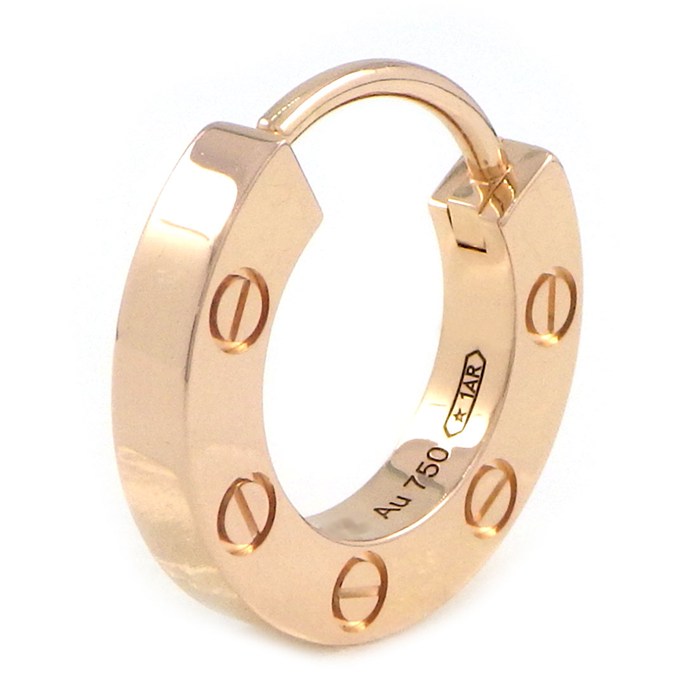 カルティエ Cartier シングルピアス ラブ フープ B8301422 オンライン限定モデル K18PG ※片方のみ 【中古】
