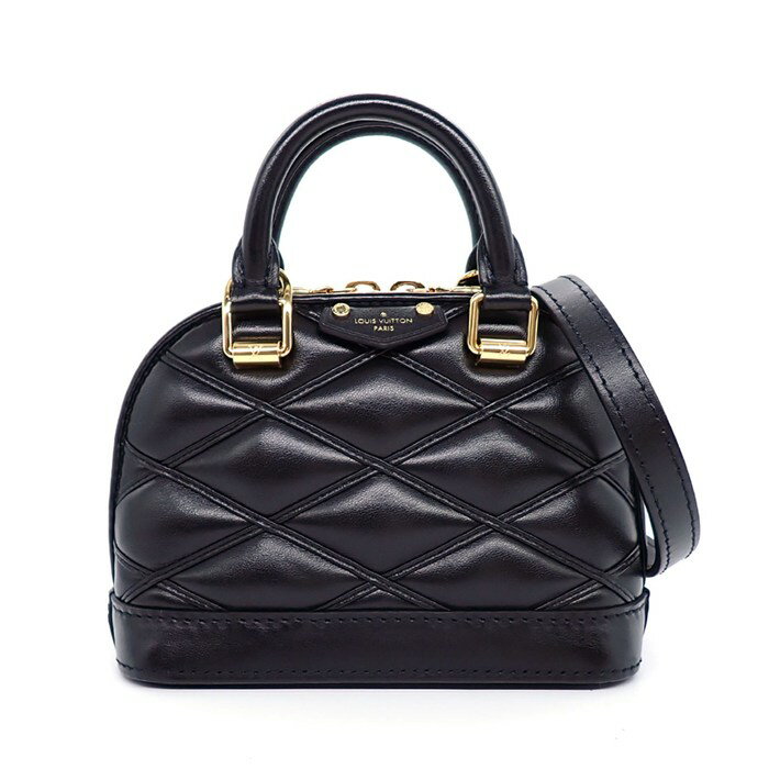 乐天商城 - 【最大1万円OFFクーポン配布中&10日限定★ポイント3倍】 ルイ・ヴィトン LOUIS VUITTON ハンドバッグ ナノ アルマ マルタージュ M83048 ブラック ラムレザー カウハイドレザー 【中古】