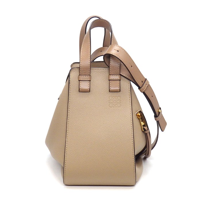 乐天商城 - ロエベ LOEWE ショルダーバッグ/ハンドバッグ ハンモックバッグ スモール A538S35X51 サンド ソフトグレインカーフ ゴールド金具 【中古】