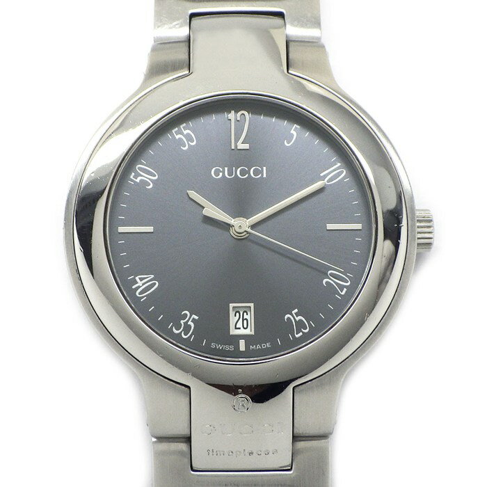 グッチ GUCCI 腕時計 8900M サンレイ グレー文字盤 デイト SS クオーツアナログ 【中古】
