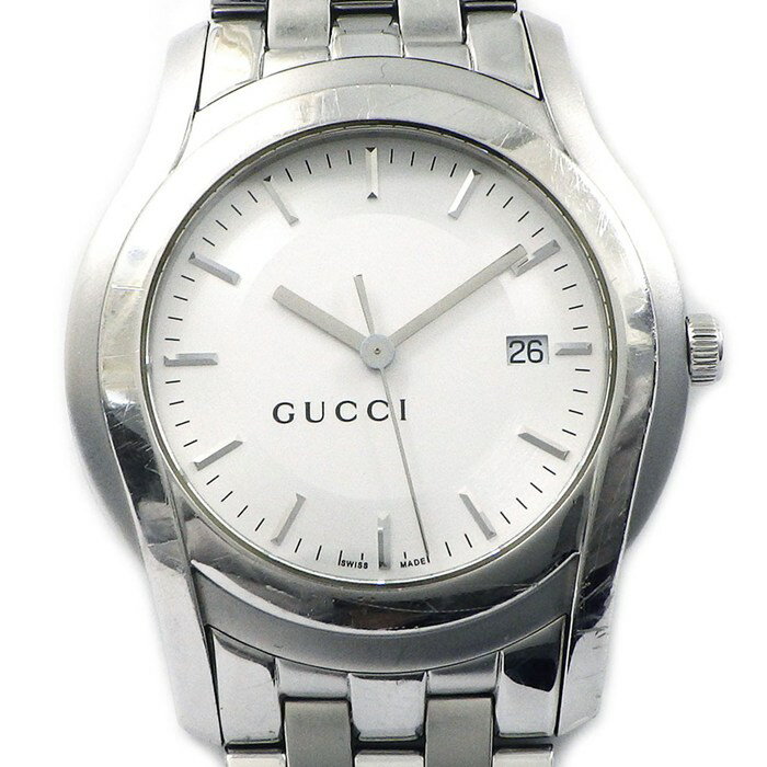 グッチ GUCCI 腕時計 Gクラス 5500XL シルバー文字盤 デイト SS クオーツアナログ 【中古】