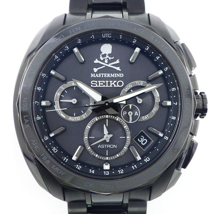 乐天商城 - 【最大1万円OFFクーポン配布中&10日限定★ポイント3倍】 セイコー SEIKO 腕時計 アストロン SBXC041/5X53-0AR0 mastermindJAPAN コラボ 150本 限定 レア 美品 ブラック文字盤 デイト クロノグラフ スモールセコンド セラミック チタン GPSソーラー 【箱・保付き】 【中古】
