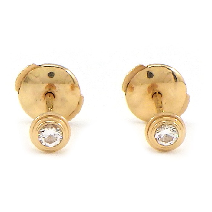 カルティエ Cartier ピアス ダムール XS ディアマン レジェ B8301214 ダイヤモンド 計0.08ct K18PG 【中古】