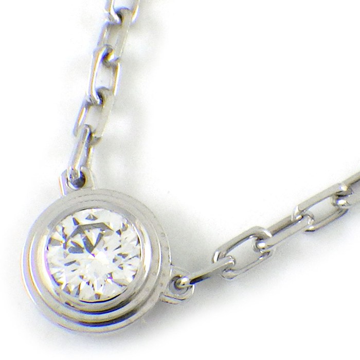 乐天商城 - 【最大3万円OFFクーポン配布中】 カルティエ Cartier ネックレス ダムール スモールモデル SM ディアマン レジェ B7215900 1ポイント ダイヤモンド 0.09ct K18WG 【中古】