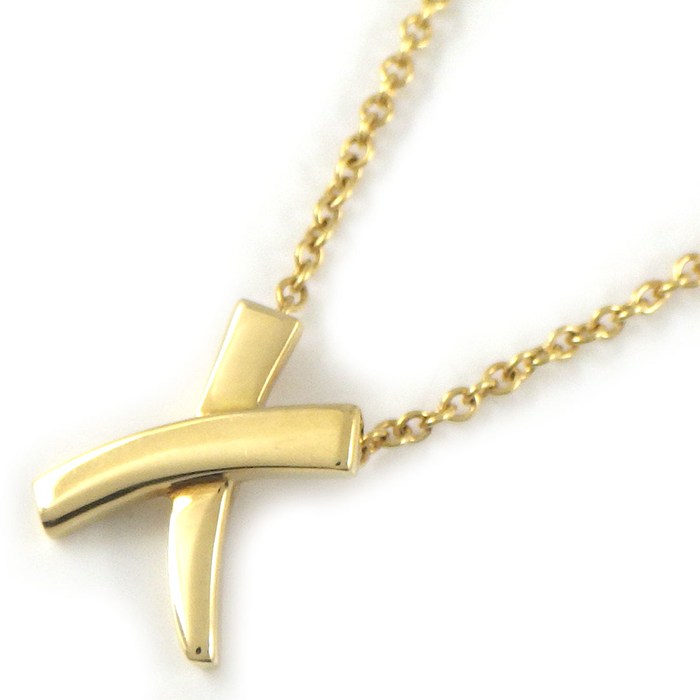 ティファニー Tiffany & Co. ネックレス キス X クロス K18YG 【中古】
