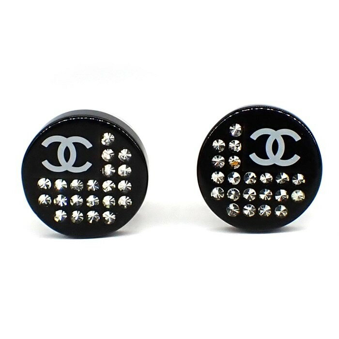 乐天商城 - 【最大1万円OFFクーポン配布中&10日限定★ポイント3倍】 シャネル CHANEL ピアス ココマーク 2005年 スプリングコレクション ラウンド ラインストーン メタル 【中古】