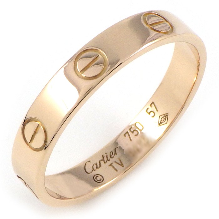 乐天商城 - 【最大1万円OFFクーポン配布中&10日限定★ポイント3倍】 カルティエ Cartier リング ラブ スモールモデル SM B4085257 K18PG 16.5号 / #57 【中古】
