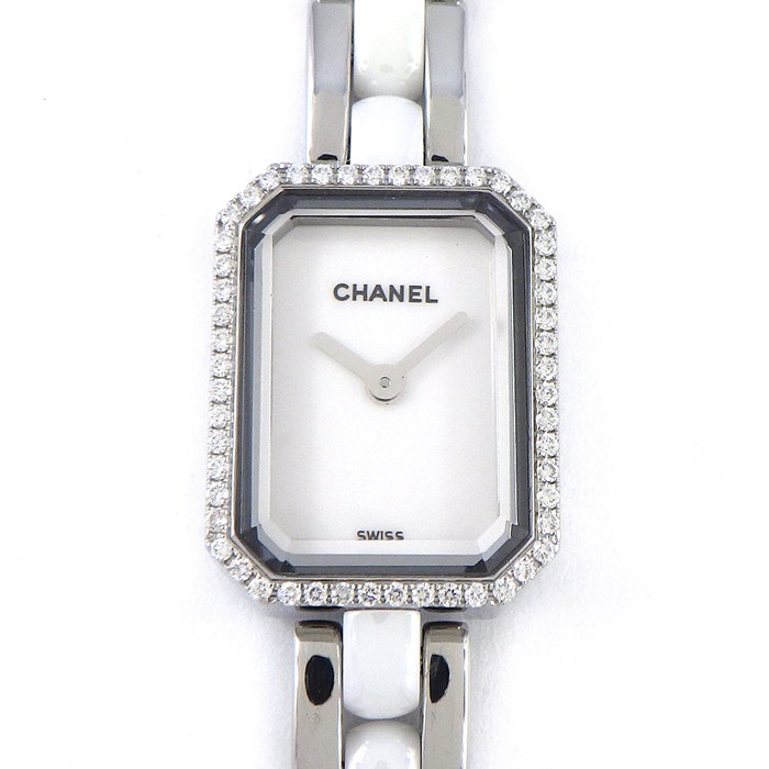シャネル CHANEL 腕時計 プルミエール H2132 ダイヤベゼル オクタゴナル ホワイト文字盤 ...