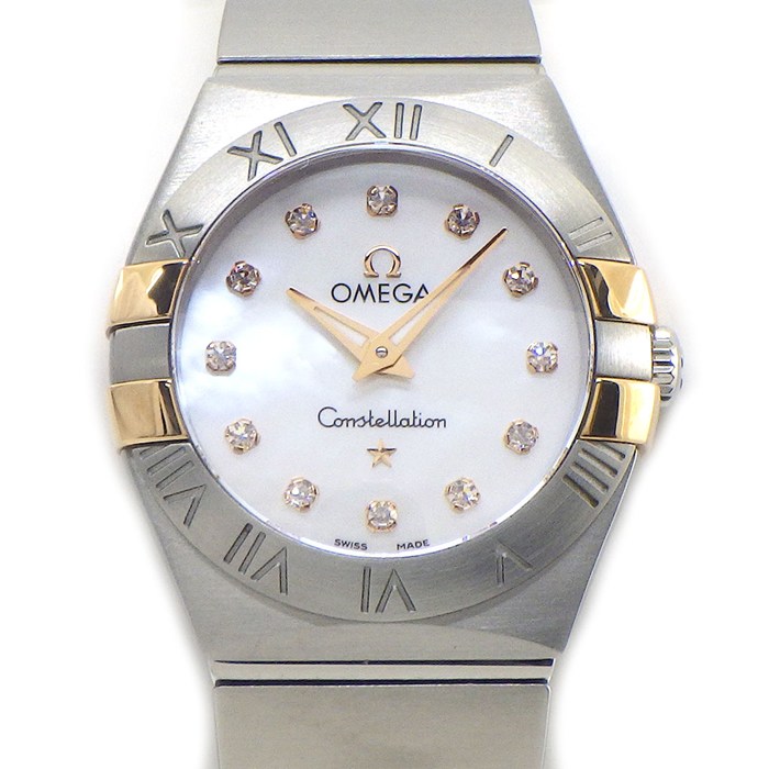 乐天商城 - オメガ OMEGA 腕時計 コンステレーション 123.20.24.60.55.005 12ポイント ダイヤインデックス ホワイトシェル文字盤 K18PG SS クオーツアナログ 【中古】