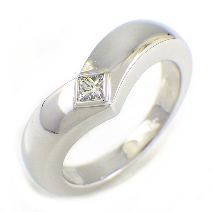樂天商城 - 【最大1万円OFFクーポン配布中】 カルティエ Cartier リング トリアンドル プリンセスカット ダイヤモンド K18WG 12.5号 / #53 【中古】