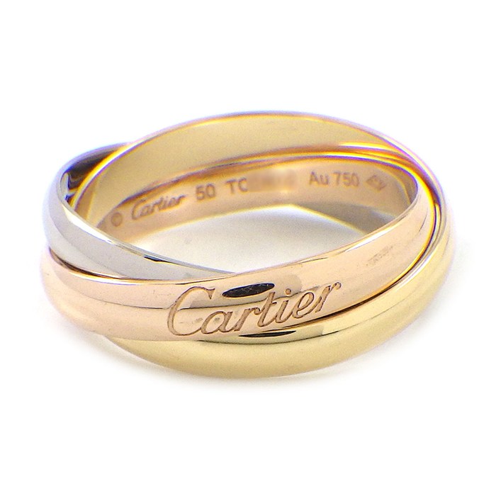 乐天商城 - カルティエ Cartier リング トリニティ スモールモデル SM スリーカラー K18PG K18WG K18YG 10号 / #50 【中古】