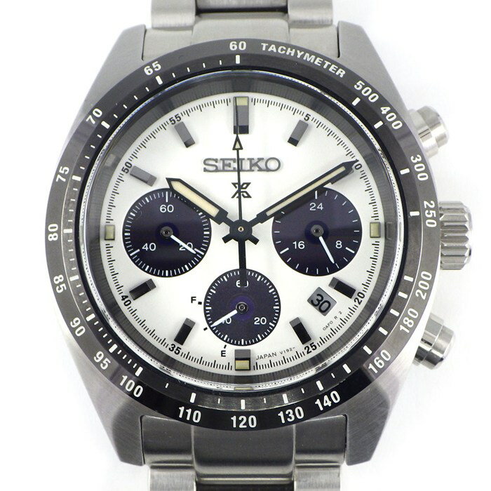 セイコー SEIKO 腕時計 プロスペックス スピードタイマー V192-0AF0 ホワイト文字盤 デイト クロノグラフ タキメーター 夜光針/インデックス スモールセコンド SS ソーラー 【中古】