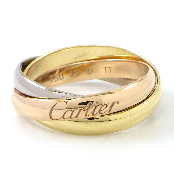 乐天商城 - カルティエ Cartier リング トリニティ スモールモデル SM スリーカラー K18PG K18WG K18YG 9.5号 / #49 【中古】